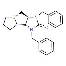 ChemSpider 2D Image | (3aS,8aS)-1,3-Dibenzyl-2-oxodecahydrothieno[1',2':1,2]thieno[3,4-d]imidazol-5-ium | C22H25N2OS