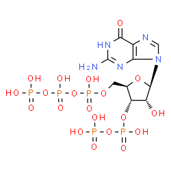 ChemSpider 2D Image | guanosine 3'-diphosphate 5'-triphosphate | C10H18N5O20P5