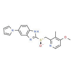 ChemSpider 2D Image | [(4-Methoxy-3-methyl-2-pyridinyl)methyl][5-(1H-pyrrol-1-yl)-1H-benzimidazol-2-yl]sulfoniumolate | C19H18N4O2S