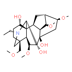 ChemSpider 2D Image | (5alpha,6beta,9alpha,10alpha,14alpha,16beta,17R)-20-Ethyl-6,14,16-trimethoxy-4-(methoxymethyl)aconitane-1,7,8-triol | C25H41NO7