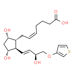 ChemSpider 2D Image | (5Z)-7-{(1R,2R,3R,5S)-3,5-Dihydroxy-2-[(1E,3S)-3-hydroxy-4-(3-thienyloxy)-1-buten-1-yl]cyclopentyl}-5-heptenoic acid | C20H28O6S