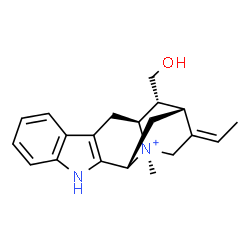 ChemSpider 2D Image | (4alpha,19E)-17-Hydroxy-4-methylsarpagan-4-ium | C20H25N2O