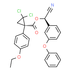 ChemSpider 2D Image | (R)-Cyano(3-phenoxyphenyl)methyl (1R)-2,2-dichloro-1-(4-ethoxyphenyl)cyclopropanecarboxylate | C26H21Cl2NO4