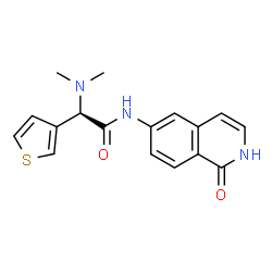 ChemSpider 2D Image | (2R)-2-(Dimethylamino)-N-(1-oxo-1,2-dihydro-6-isoquinolinyl)-2-(3-thienyl)acetamide | C17H17N3O2S