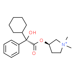 ChemSpider 2D Image | (3R)-3-{[(2R)-2-Cyclohexyl-2-hydroxy-2-phenylacetyl]oxy}-1,1-dimethylpyrrolidinium | C20H30NO3