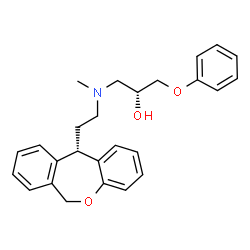 ChemSpider 2D Image | (2R)-1-[{2-[(11S)-6,11-Dihydrodibenzo[b,e]oxepin-11-yl]ethyl}(methyl)amino]-3-phenoxy-2-propanol | C26H29NO3