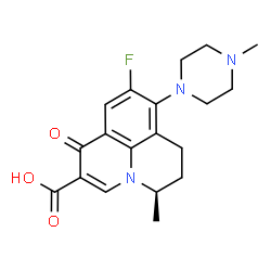 ChemSpider 2D Image | (5R)-9-Fluoro-5-methyl-8-(4-methyl-1-piperazinyl)-1-oxo-6,7-dihydro-1H,5H-pyrido[3,2,1-ij]quinoline-2-carboxylic acid | C19H22FN3O3