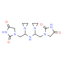 ChemSpider 2D Image | 1,1'-{Iminobis[2-(1-aziridinyl)-2,1-ethanediyl]}di(2,4-imidazolidinedione) | C14H21N7O4