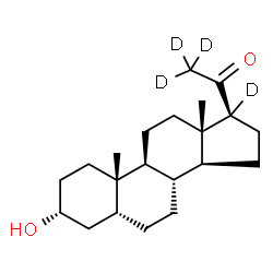 ChemSpider 2D Image | 5β-Pregnan-3α-ol-20-one-17α,21,21,21-d4 | C21H30D4O2