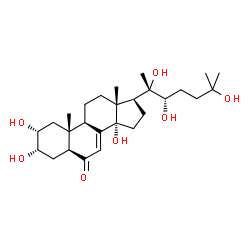 ChemSpider 2D Image | (2alpha,3alpha,5alpha,20S,22S)-2,3,14,20,22,25-Hexahydroxycholest-7-en-6-one | C27H44O7