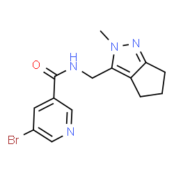 ChemSpider 2D Image | 5-Bromo-N-[(2-methyl-2,4,5,6-tetrahydrocyclopenta[c]pyrazol-3-yl)methyl]nicotinamide | C14H15BrN4O