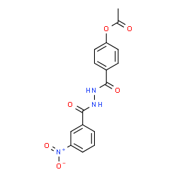ChemSpider 2D Image | 4-{[2-(3-Nitrobenzoyl)hydrazino]carbonyl}phenyl acetate | C16H13N3O6