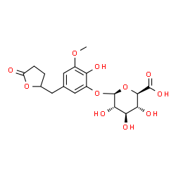 ChemSpider 2D Image | 5-(3',4',5'-trihydroxyphenyl)-gamma-valerolactone-O-methyl-5'-O-glucuronide | C18H22O11