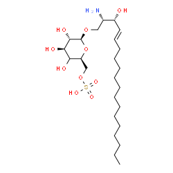 ChemSpider 2D Image | (2S,3R,4E)-2-Amino-3-hydroxy-4-octadecen-1-yl (4xi)-6-O-sulfo-beta-L-xylo-hexopyranoside | C24H47NO10S