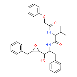 ChemSpider 2D Image | 4,5-Anhydro-1,2,6-trideoxy-2-{[N-(phenoxyacetyl)-L-valyl]amino}-1,6-diphenyl-D-galactitol | C31H36N2O5