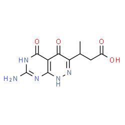 ChemSpider 2D Image | (3R)-3-(7-Amino-4,5-dioxo-1,4,5,6-tetrahydropyrimido[4,5-c]pyridazin-3-yl)butanoic acid | C10H11N5O4