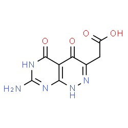 ChemSpider 2D Image | (7-Amino-4,5-dioxo-1,4,5,6-tetrahydropyrimido[4,5-c]pyridazin-3-yl)acetic acid | C8H7N5O4