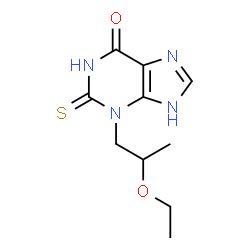ChemSpider 2D Image | 3-[(2R)-2-Ethoxypropyl]-2-thioxo-1,2,3,9-tetrahydro-6H-purin-6-one | C10H14N4O2S
