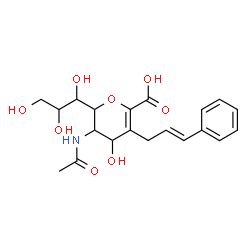 ChemSpider 2D Image | 5-(Acetylamino)-2,6-Anhydro-3,5-Dideoxy-3-[(2e)-3-Phenylprop-2-En-1-Yl]-D-Glycero-L-Altro-Non-2-Enonic Acid | C20H25NO8