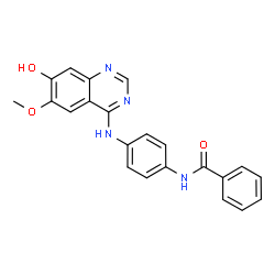 ChemSpider 2D Image | N-{4-[(7-Hydroxy-6-methoxy-4-quinazolinyl)amino]phenyl}benzamide | C22H18N4O3