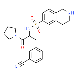 ChemSpider 2D Image | (R)-(3-(3-Cyanophenyl)-1-Oxo-1-(Pyrrolidin-1-Yl)propan-2-Yl)-1,2,3,4-Tetrahydroisoquinoline-6-Sulfonamide | C23H26N4O3S