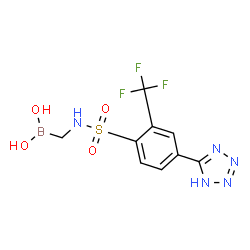 ChemSpider 2D Image | [({[4-(1H-Tetrazol-5-yl)-2-(trifluoromethyl)phenyl]sulfonyl}amino)methyl]boronic acid | C9H9BF3N5O4S