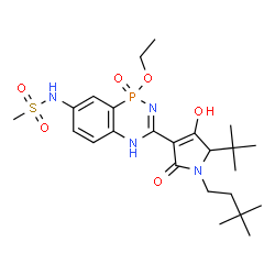 ChemSpider 2D Image | N-{(1s)-3-[(5s)-5-Tert-Butyl-1-(3,3-Dimethylbutyl)-4-Hydroxy-2-Oxo-2,5-Dihydro-1h-Pyrrol-3-Yl]-1-Ethoxy-1-Oxido-1,4-Dihydro-2,4,1-Benzodiazaphosphinin-7-Yl}methanesulfonamide | C24H37N4O6PS