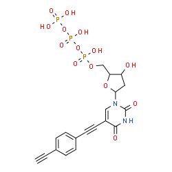 ChemSpider 2D Image | 2'-Deoxy-5-[(4-ethynylphenyl)ethynyl]uridine 5'-(tetrahydrogen triphosphate) | C19H19N2O14P3