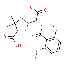 ChemSpider 2D Image | (2R,4S)-2-{(R)-Carboxy[(2,6-dimethoxybenzoyl)amino]methyl}-5,5-dimethyl-1,3-thiazolidine-4-carboxylic acid | C17H22N2O7S