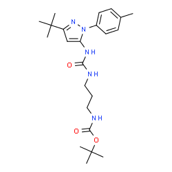 ChemSpider 2D Image | Tert-Butyl [3-({[3-Tert-Butyl-1-(4-Methylphenyl)-1h-Pyrazol-5-Yl]carbamoyl}amino)propyl]carbamate | C23H35N5O3