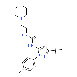 ChemSpider 2D Image | 1-[3-Tert-Butyl-1-(4-Methylphenyl)-1h-Pyrazol-5-Yl]-3-[2-(Morpholin-4-Yl)ethyl]urea | C21H31N5O2