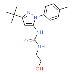 ChemSpider 2D Image | 1-[3-Tert-Butyl-1-(4-Methylphenyl)-1h-Pyrazol-5-Yl]-3-(2-Hydroxyethyl)urea | C17H24N4O2