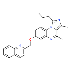 ChemSpider 2D Image | 3,4-Dimethyl-1-propyl-7-(2-quinolinylmethoxy)imidazo[1,5-a]quinoxaline | C25H24N4O