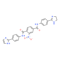 ChemSpider 2D Image | N~4~-[4-(4,5-Dihydro-1H-imidazol-2-yl)phenyl]-N~1~-[4-(1H-imidazol-2-yl)phenyl]-2-nitroterephthalamide | C26H21N7O4