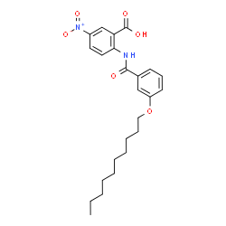 ChemSpider 2D Image | 2-{[3-(Decyloxy)benzoyl]amino}-5-nitrobenzoic acid | C24H30N2O6