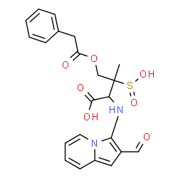 ChemSpider 2D Image | (3R)-N-(2-Formyl-3-indolizinyl)-4-(2-phenylacetoxy)-3-sulfino-D-valine | C22H22N2O7S