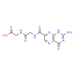 ChemSpider 2D Image | N-[(2-Amino-4-oxo-1,4-dihydro-7-pteridinyl)carbonyl]glycylglycine | C11H11N7O5