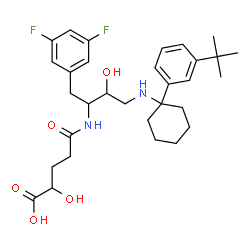 ChemSpider 2D Image | (2r)-5-{[(2s,3r)-4-{[1-(3-Tert-Butylphenyl)cyclohexyl]amino}-1-(3,5-Difluorophenyl)-3-Hydroxybutan-2-Yl]amino}-2-Hydroxy-5-Oxopentanoic Acid | C31H42F2N2O5