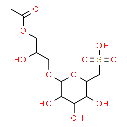 ChemSpider 2D Image | (2S)-3-Acetoxy-2-hydroxypropyl 6-deoxy-6-sulfo-alpha-L-idopyranoside | C11H20O11S