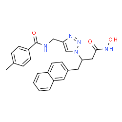 ChemSpider 2D Image | N-({1-[(2R)-4-(Hydroxyamino)-1-(2-naphthyl)-4-oxo-2-butanyl]-1H-1,2,3-triazol-4-yl}methyl)-4-methylbenzamide | C25H25N5O3