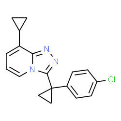 ChemSpider 2D Image | 3-[1-(4-Chlorophenyl)cyclopropyl]-8-cyclopropyl[1,2,4]triazolo[4,3-a]pyridine | C18H16ClN3