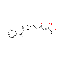 ChemSpider 2D Image | (2Z,5E)-6-[4-(4-Fluorobenzoyl)-1H-pyrrol-2-yl]-2-hydroxy-4-oxo-2,5-hexadienoic acid | C17H12FNO5