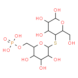 ChemSpider 2D Image | 4-S-(6-O-Phosphono-alpha-L-idopyranosyl)-4-thio-beta-D-glucopyranose | C12H23O13PS
