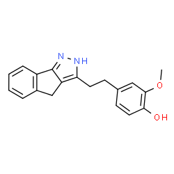 ChemSpider 2D Image | 4-[2-(2,4-Dihydroindeno[1,2-c]pyrazol-3-yl)ethyl]-2-methoxyphenol | C19H18N2O2