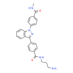 ChemSpider 2D Image | 4-(3-{4-[(3-Aminopropyl)carbamoyl]phenyl}-1H-indazol-1-yl)-N-methylbenzamide | C25H25N5O2