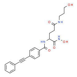 ChemSpider 2D Image | N~1~-Hydroxy-N~5~-(3-hydroxypropyl)-N~2~-[4-(phenylethynyl)benzoyl]-L-glutamamide | C23H25N3O5