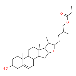 ChemSpider 2D Image | (3beta,9beta,22r,25r)-3-Hydroxyfurost-5-En-27-Yl Propanoate | C30H48O4