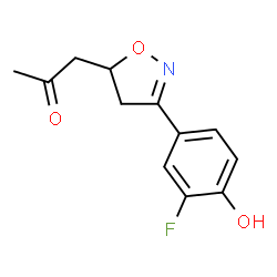 ChemSpider 2D Image | 1-[(5S)-3-(3-Fluoro-4-hydroxyphenyl)-4,5-dihydro-1,2-oxazol-5-yl]acetone | C12H12FNO3