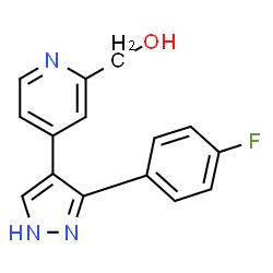 ChemSpider 2D Image | {4-[3-(4-Fluorophenyl)-1H-pyrazol-4-yl]-2-pyridinyl}methanol | C15H12FN3O