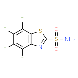ChemSpider 2D Image | 4,5,6,7-Tetrafluoro-1,3-benzothiazole-2-sulfonamide | C7H2F4N2O2S2